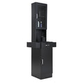 Salon Station Storage Cabinet with Glass Doors and Shelves for Beauty & Barber Shops