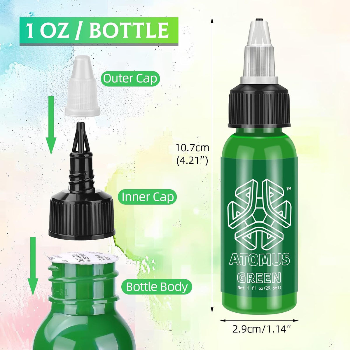 Tattoo Ink 1Oz (30ml) - Natural Plant Pigment for Permanent Makeup