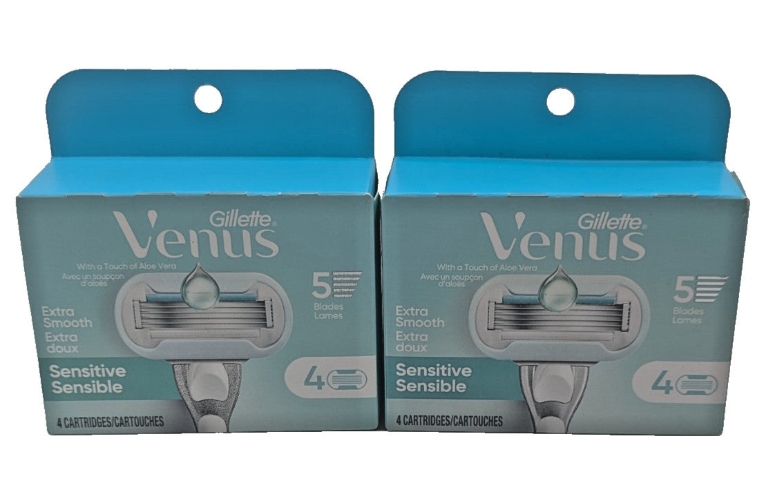 2 Pack Gillette Venus Extra Smooth Sensitive 5-Blade Razor Cartridge Refills