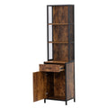 Salon Storage Cabinet for Hair Stylists with 3-Tier Shelves and Bottom Lockable Cabinet