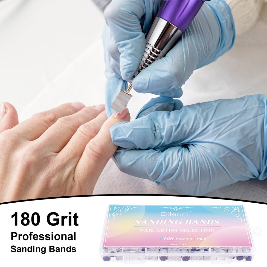 Nail Drill Sanding Bands Kit 100 Pcs for Manicure & Pedicure Professional