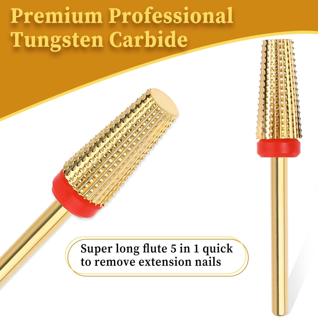 5-in-1 Nail Drill Bits Carbide Tungsten Professional Manicure Tool