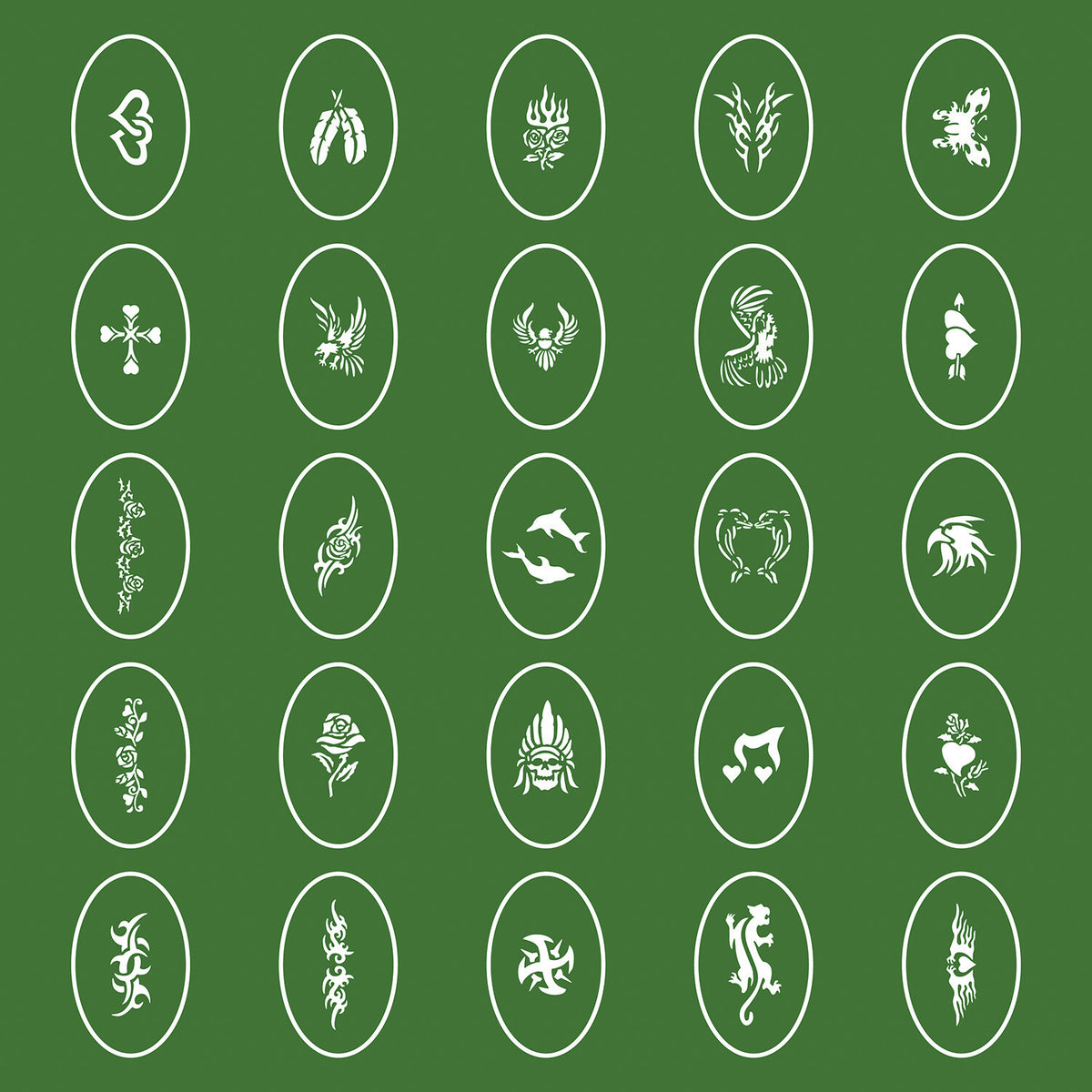 Reusable Airbrush Temporary Tattoo Stencil Booklet Set – 100 Patterns