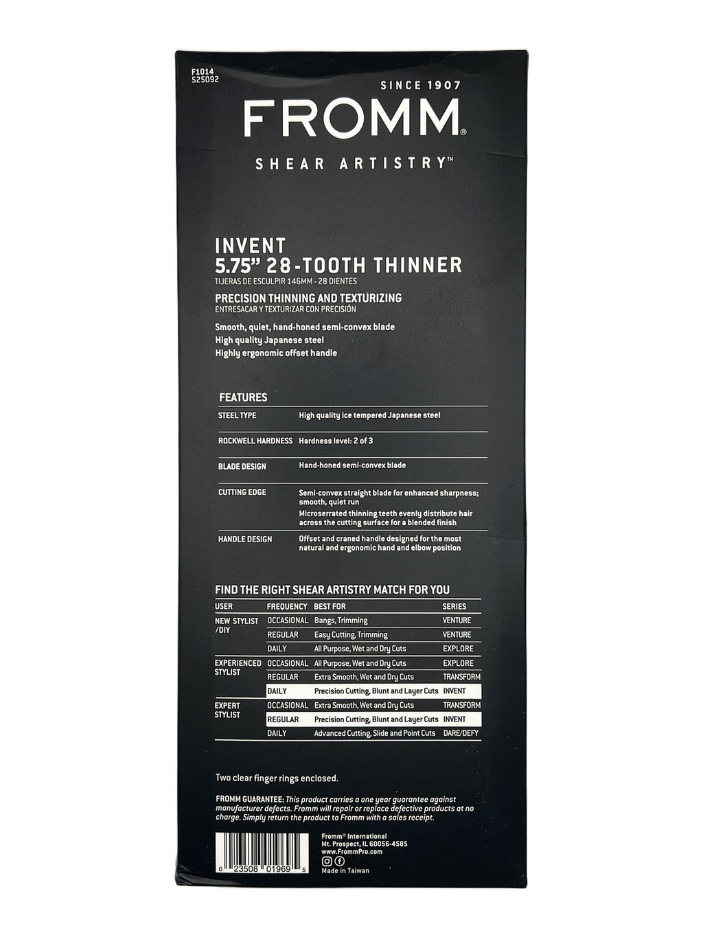 FROMM 5.75-Inch 28-Tooth Thinner Metal Blade for Hair Styling Professionals