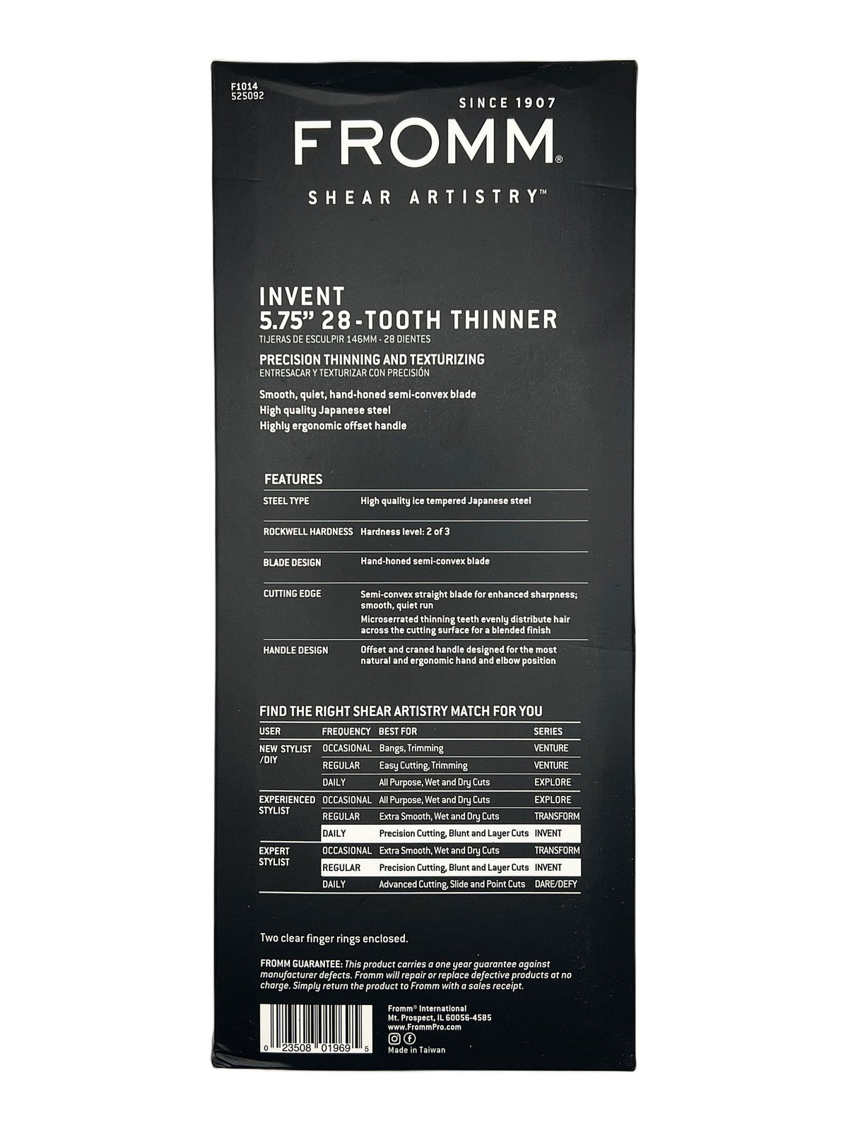 FROMM 5.75-Inch 28-Tooth Thinner Metal Blade for Hair Styling Professionals