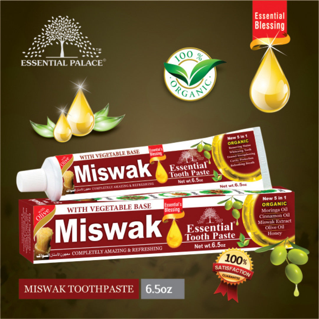 Organic Miswak Toothpaste 6 Pack Fluoride-Free Herbal Oral Care