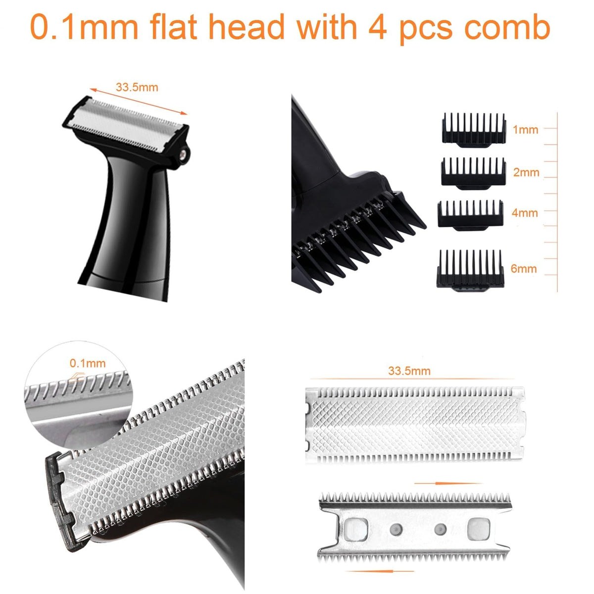 Men's Pubic Hair Trimmer with Dual Attachments, Waterproof & Portable