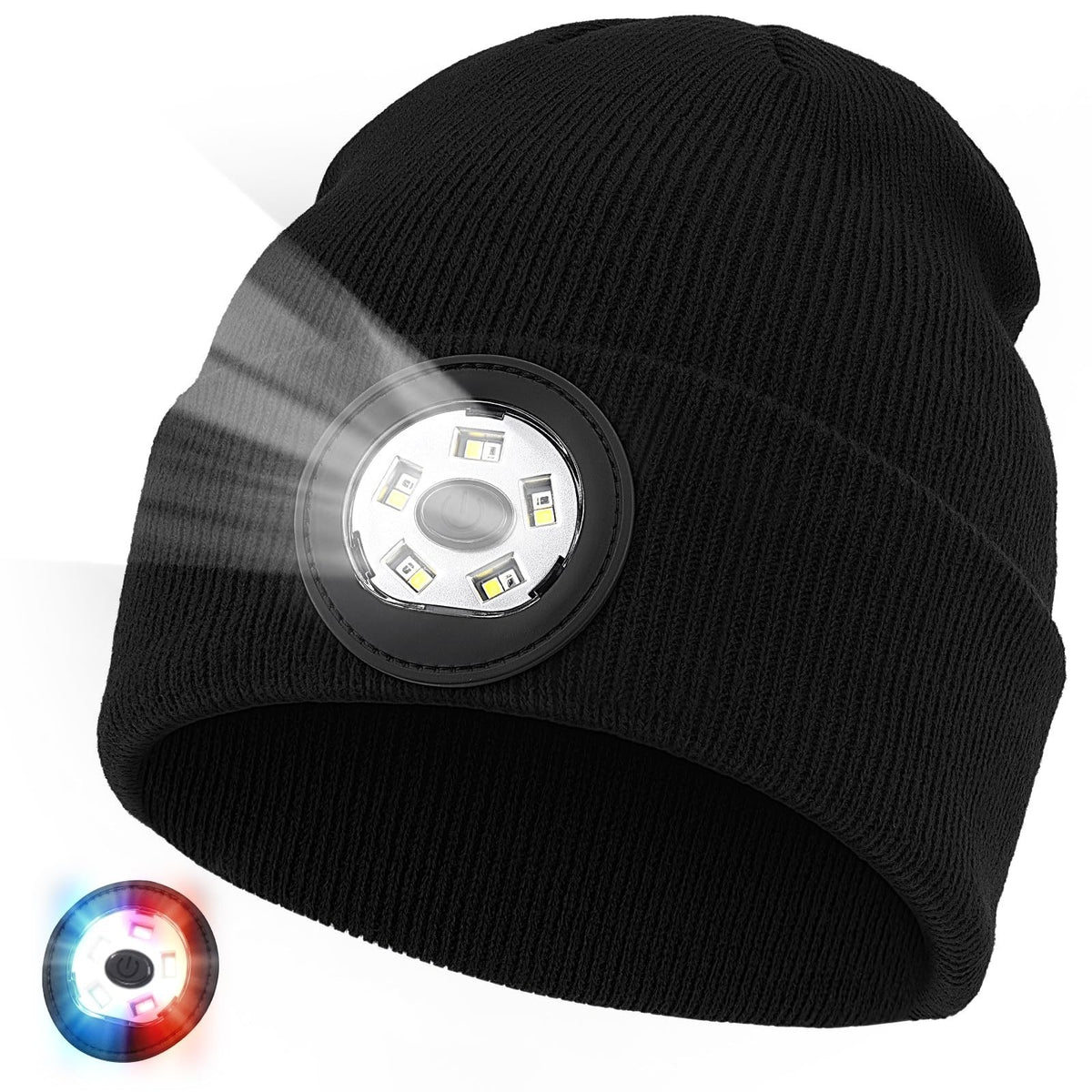 Unisex USB-C Rechargeable LED Beanie with Light for Outdoor Activities
