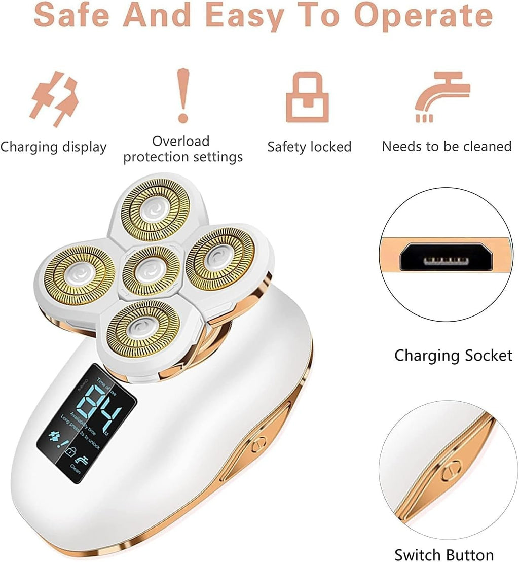 Women’s 5-in-1 Waterproof Electric Razor & Facial Hair Trimmer - Rechargeable