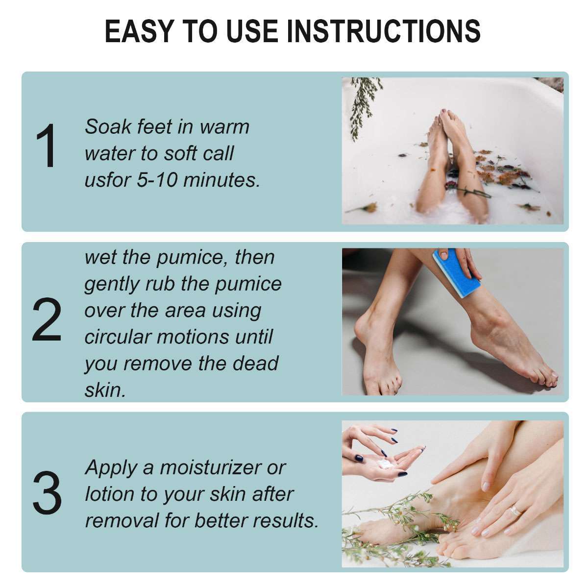 Foot Pumice Stones 4-Pack for Callus Removal & Exfoliation - Dual-Sided