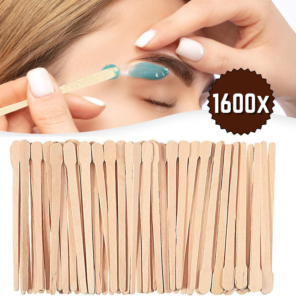 Eyebrow Waxing Spatulas - Wooden Wax Stick Applicators for Hair Removal, 1200 Pack