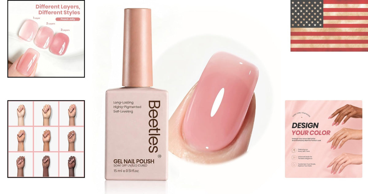 15ml Jelly Gel Nail Polish Nude Pink High Shine Long Lasting Manicure