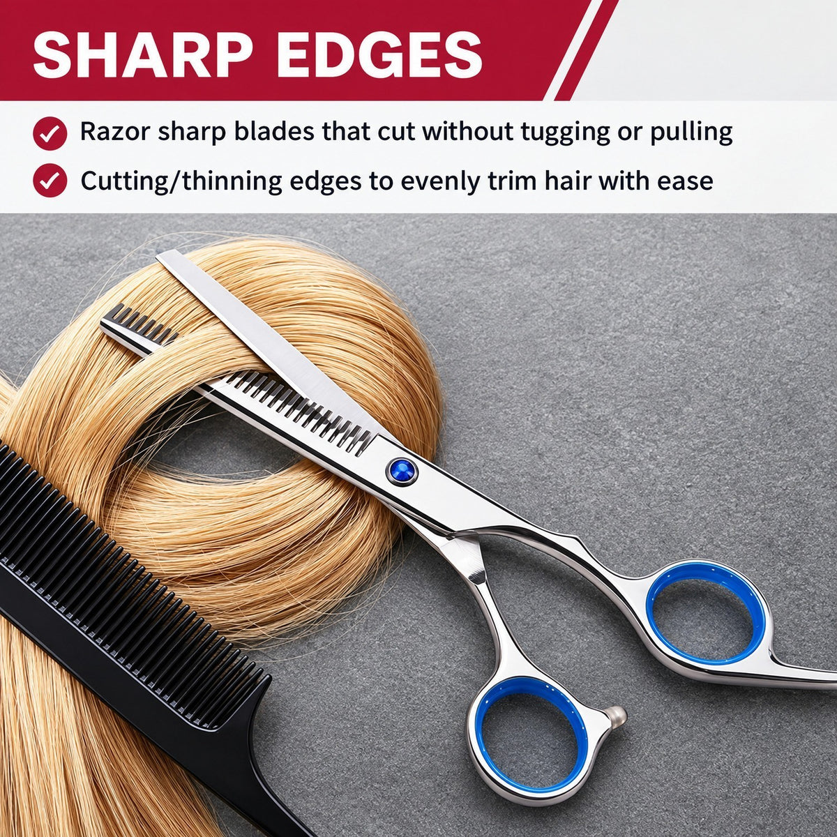 Hair Thinning Shears 30 Teeth Salon Hairdressing Kit - Stainless Steel Scissors