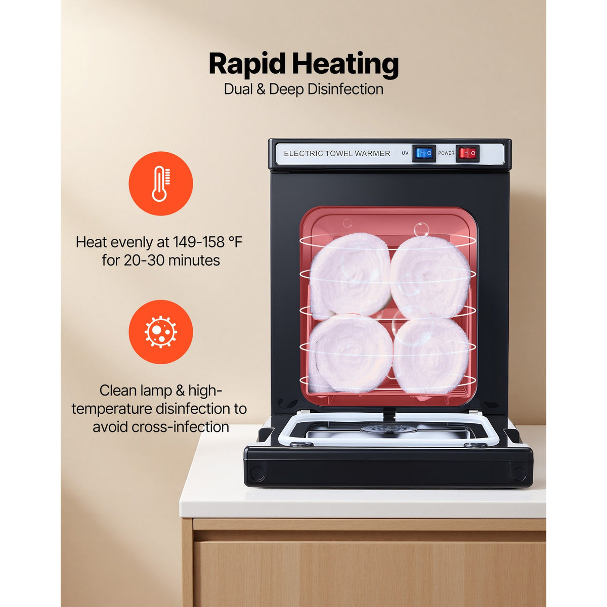 Compact Hot Towel Warmer 1.1 Gallon for Salons Spa Hotels Stainless Steel