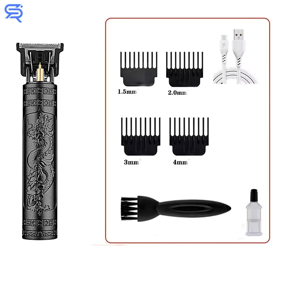 Men's Cordless Hair Trimmer Grooming Kit with Rechargeable Battery and Precision T-Blade