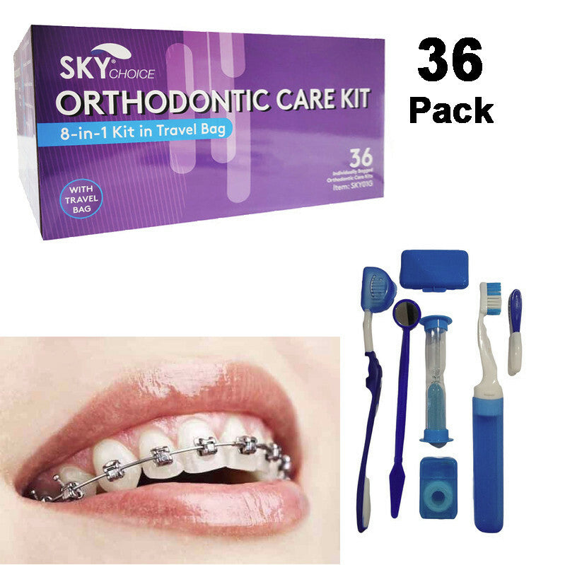Orthodontic Braces Cleaning Kit with Toothbrushes, Floss & Accessories - 36 Pack