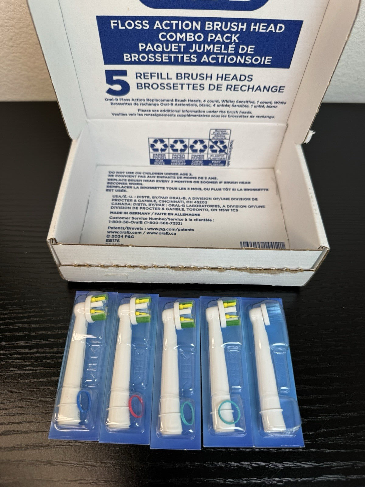 Oral-B Floss Action Replacement Brush Heads Pack of 5 for Electric Toothbrush
