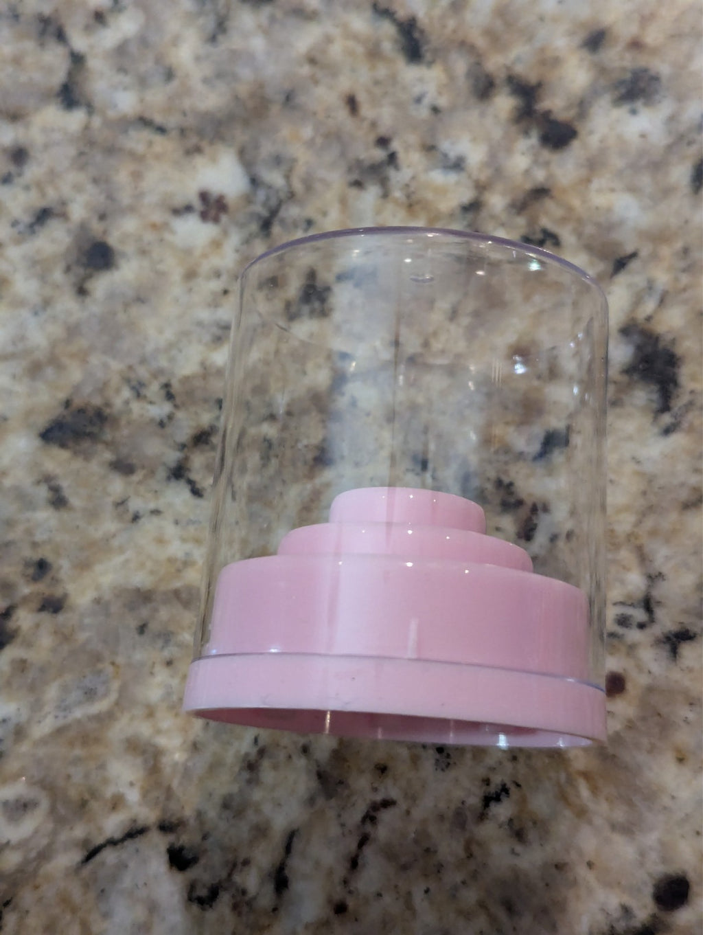 48 Hole Acrylic Nail Drill Bit Holder Cake with Clear Cover & Pink