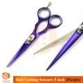 Professional Purple Hairdressing Scissors 5-inch Stainless Steel Barber Shears