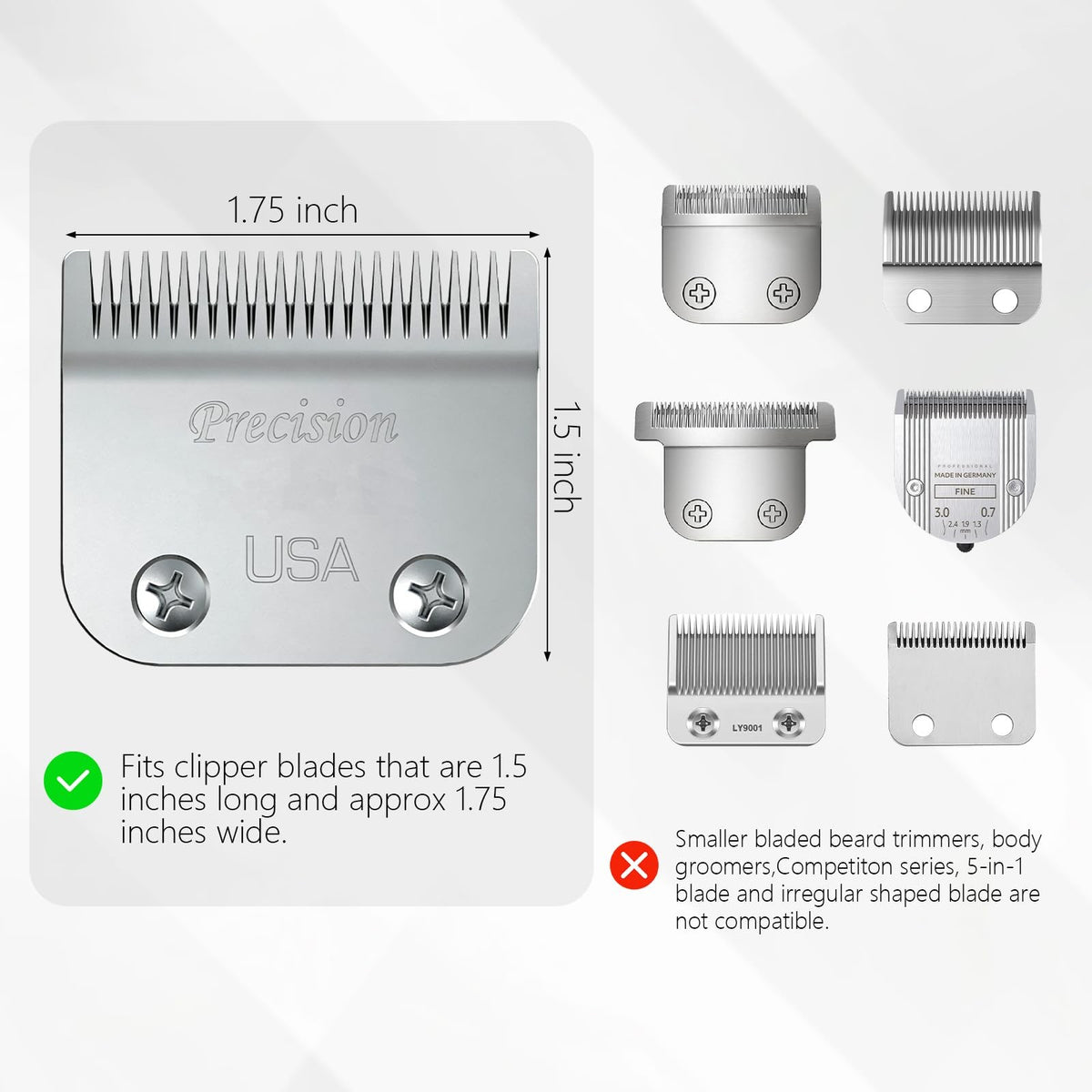Clipper Guards with Metal Clip 1.25", 1.5", 1.75", 2" 4 Pack