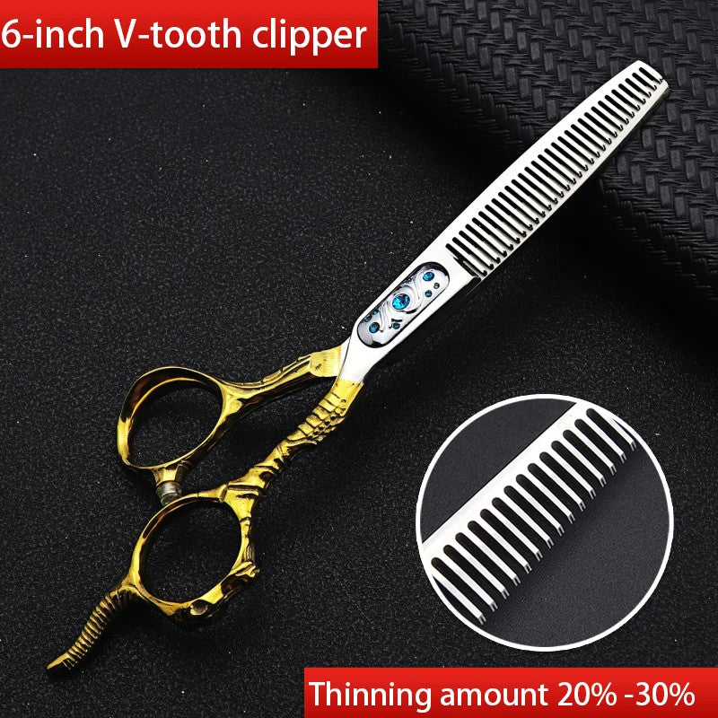 Professional Hairdressing Scissors Set 6 Inch Hair Cutting Shears 9CR13 Steel