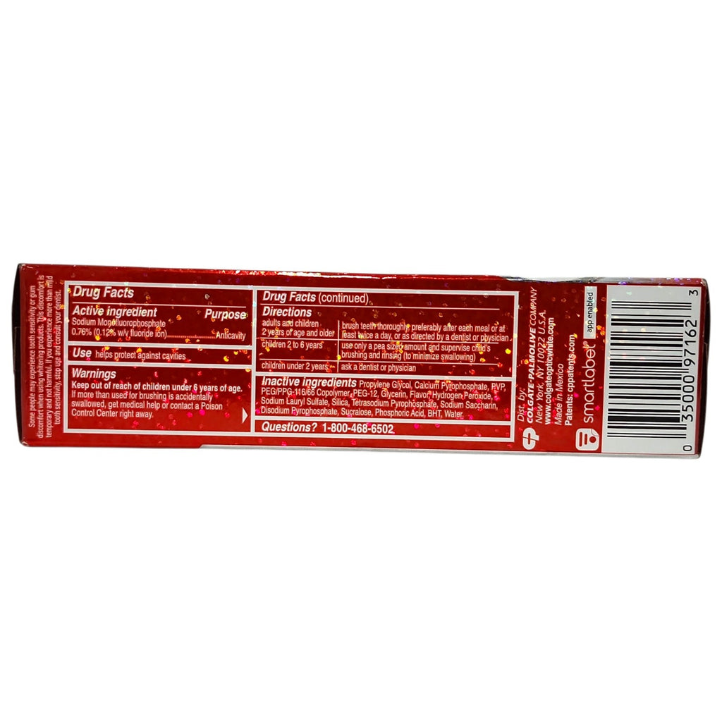 Colgate Optic White Advanced Sparkling White Toothpaste 2% Hydrogen Peroxide - Mint 3.2 oz