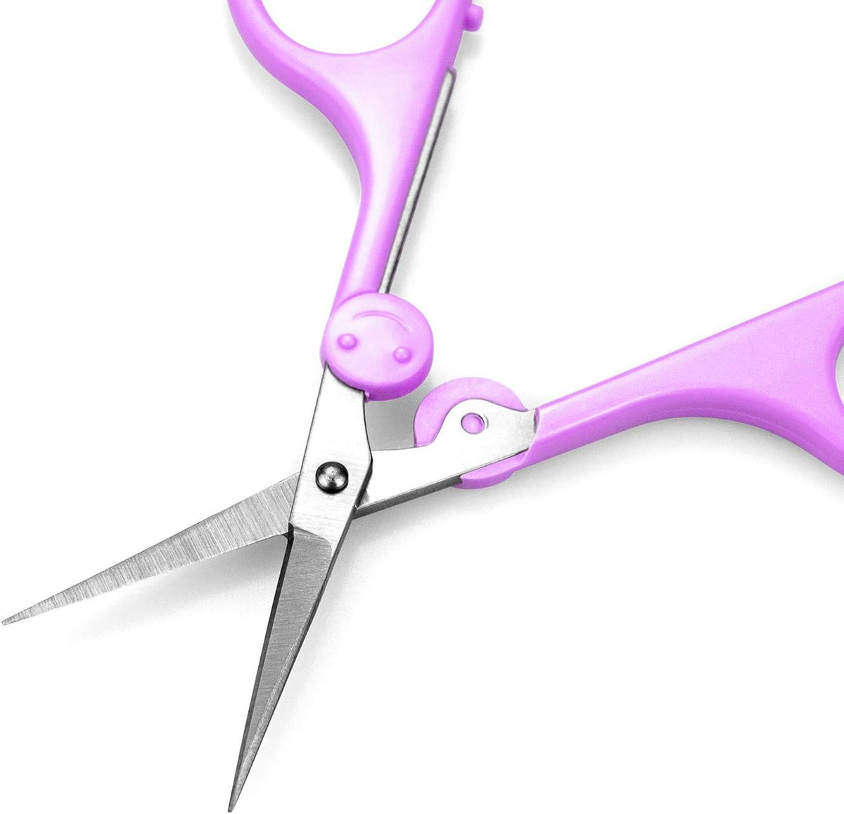 Eyebrow Scissors for Facial, Nose, Mustache & Beard Hair Trimming - Long Purple Stainless Steel