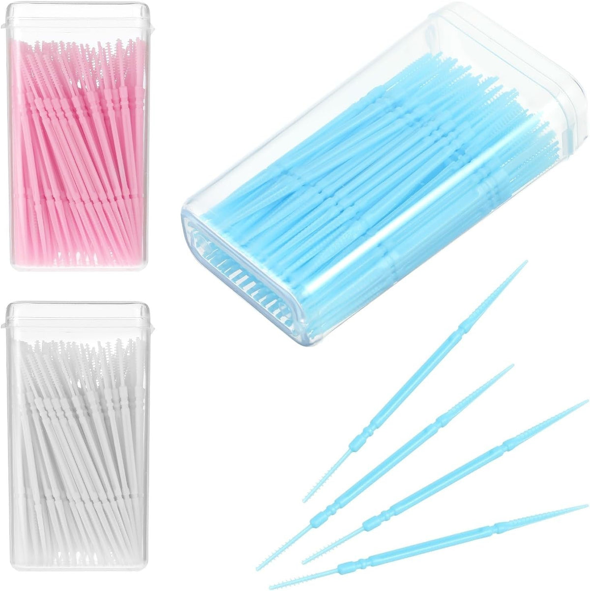 500pcs Double Head Dental Floss Picks for Oral Hygiene - Interdental & Brush