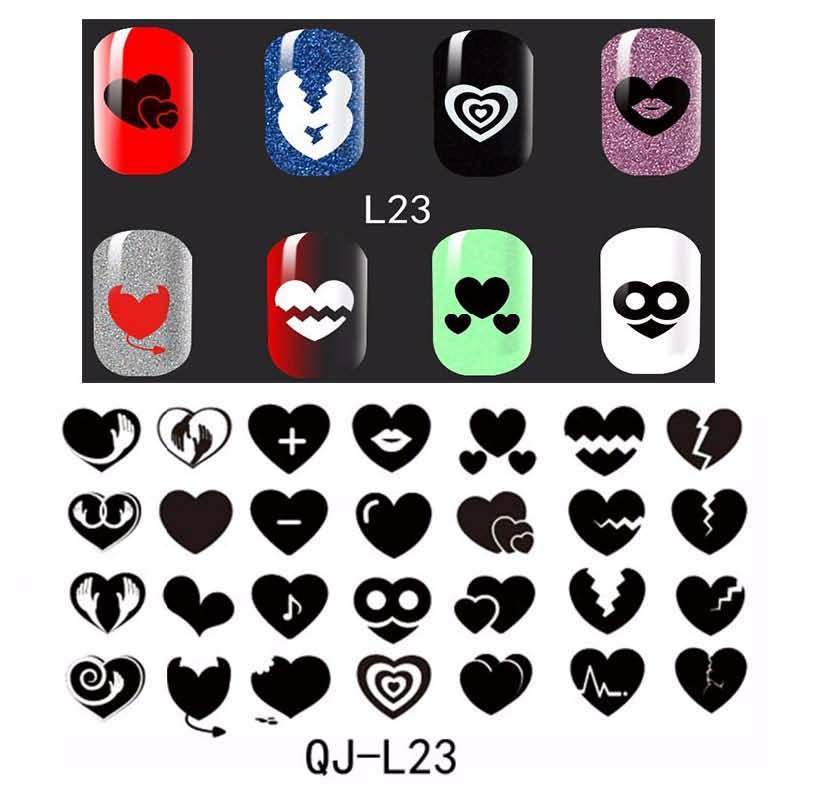 Valentine's Day Nail Art Stamping Plate Set - Multiple Designs for DIY & Professional Use