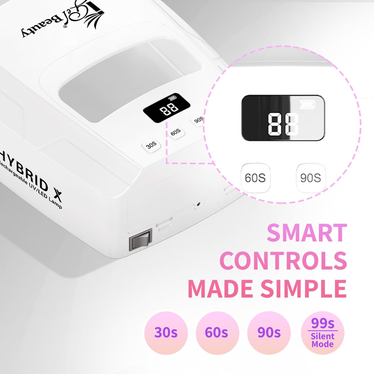 Cordless 48W UV LED Nail Lamp with Timer for Gel Polish and Builder Gel