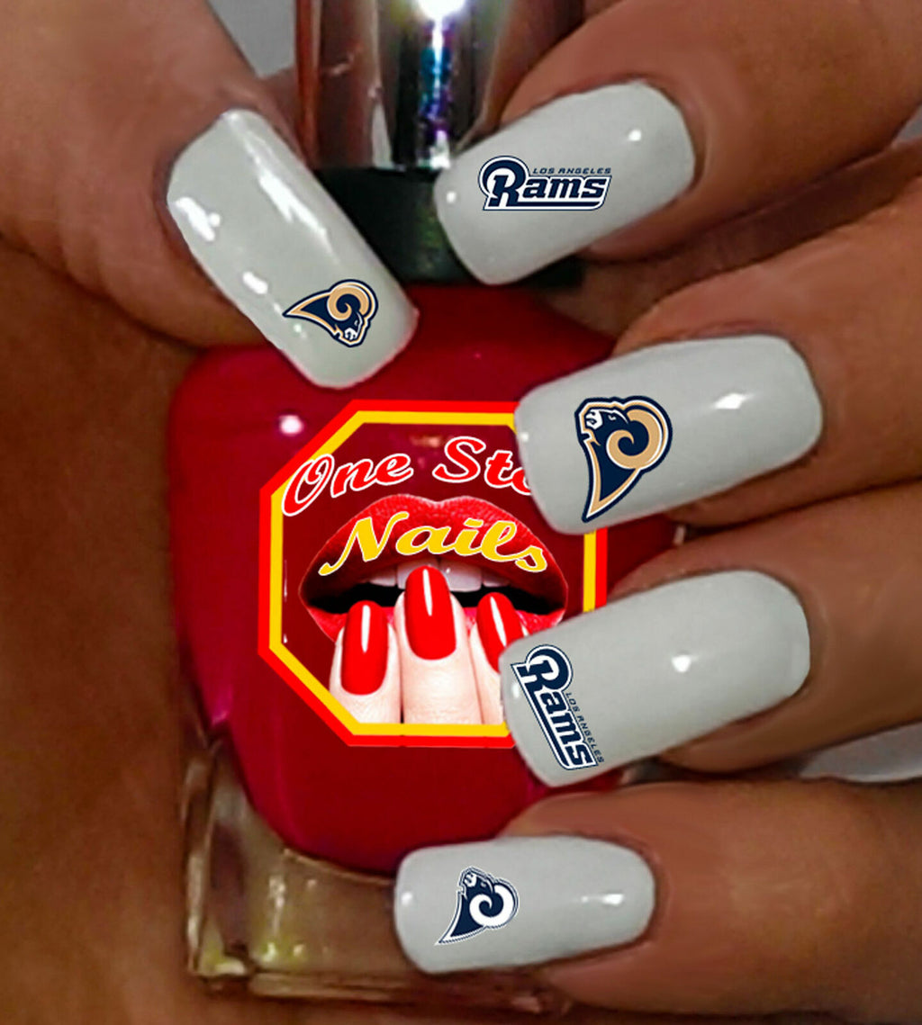 Los Angeles Rams Water Slide Nail Decals Set of 62 - Sports Fan Nail Art
