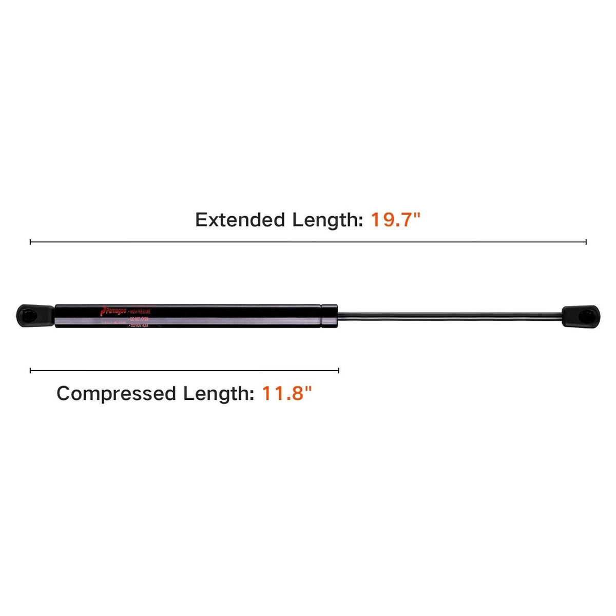 20 Inch Gas Struts for Tanning Bed & RV Doors 60 Lbs Heavy Duty Shock