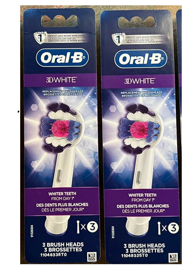 6 Pack Oral-B Pro-White Replacement Toothbrush Heads for Electric Toothbrushes
