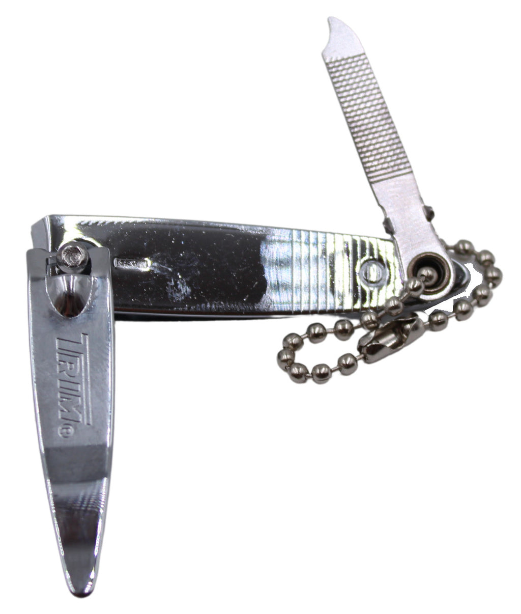 10 Pack Fingernail Clippers with Built-in Nail File and Cleaner - Stainless Steel
