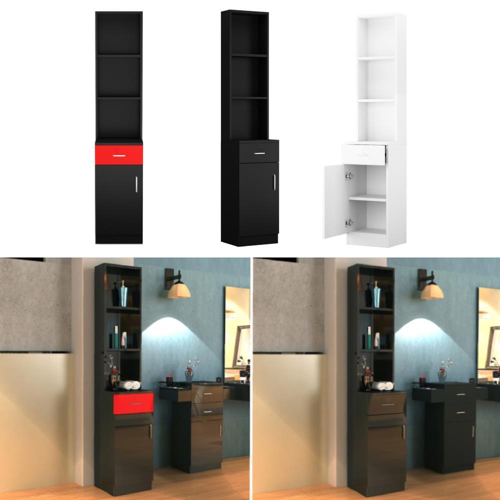 Density Board Wall Mount Salon Storage Cabinet with Shelves & Drawer