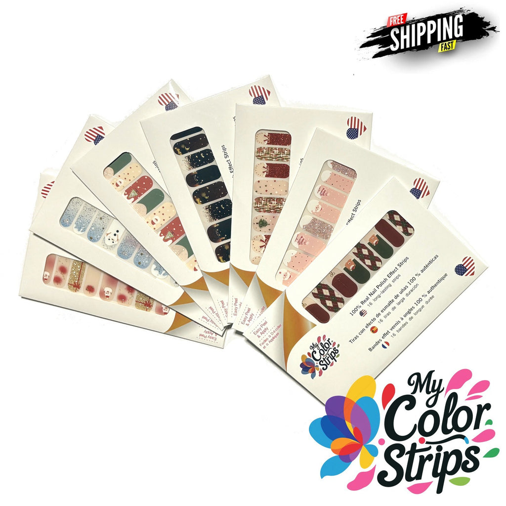 Full Size Nail Wraps Stickers Polish Look Art Self Adhesive Strips - USA