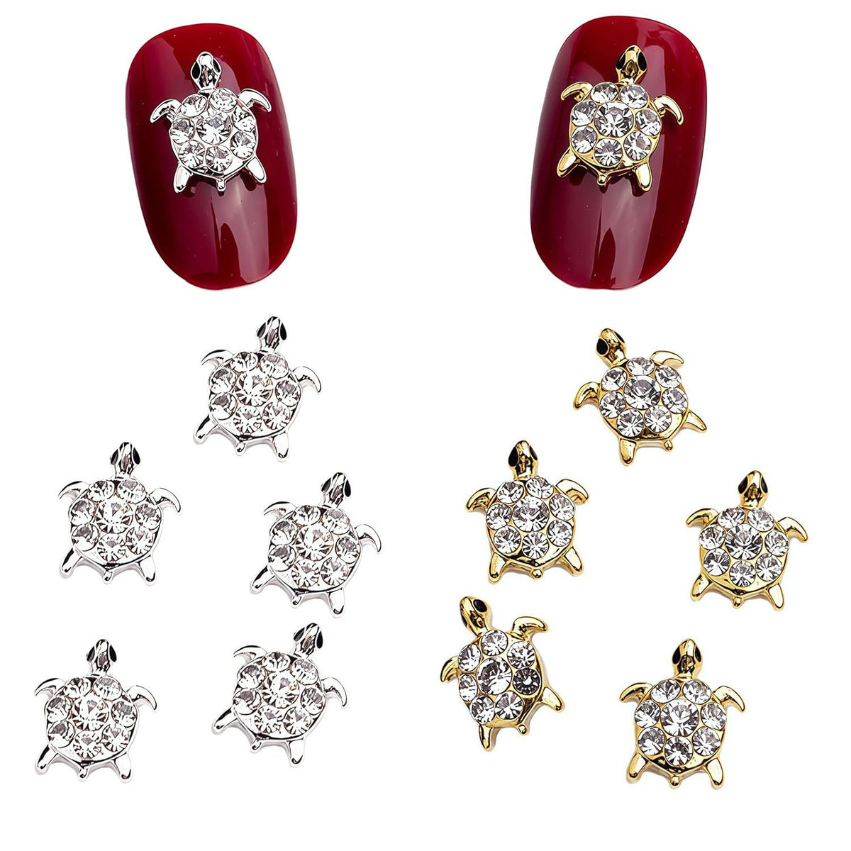 Summer Nail Art Rhinestones Set with Ocean Theme Charms - 6 Boxes