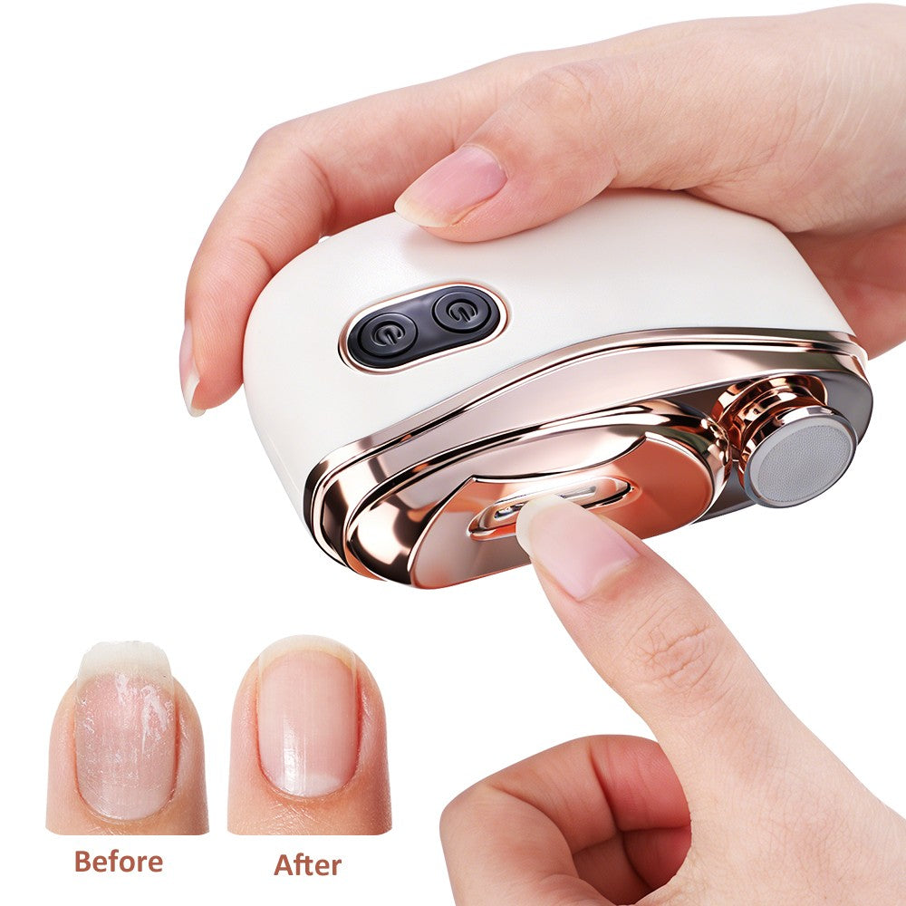 Electric Nail Clipper 2-in-1 Trimmer with LED Light & Adjustable Speeds