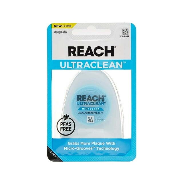 Reach Ultraclean Mint Dental Floss 30 Yards - Micro-Grooves Technology, 3 Pack