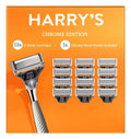 Men's Chrome Razor Set with 13 Blades & Precision Trimmer - Waterproof & Ergonomic
