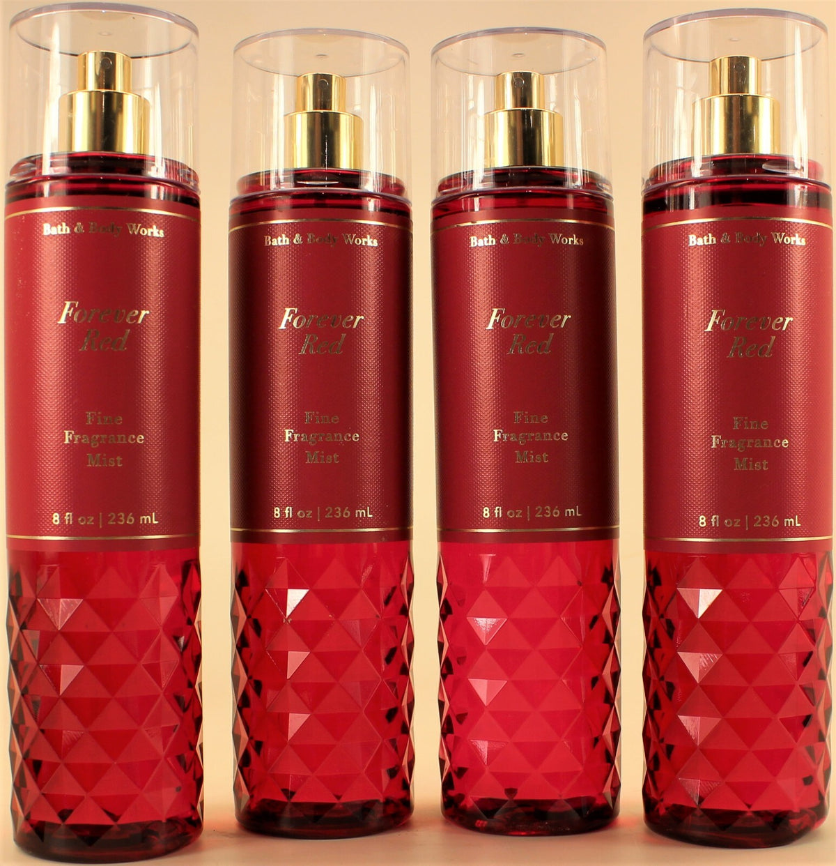 4 Pack Body Mist Spray - Forever Red Fragrance 8 Oz by Bath & Body Works