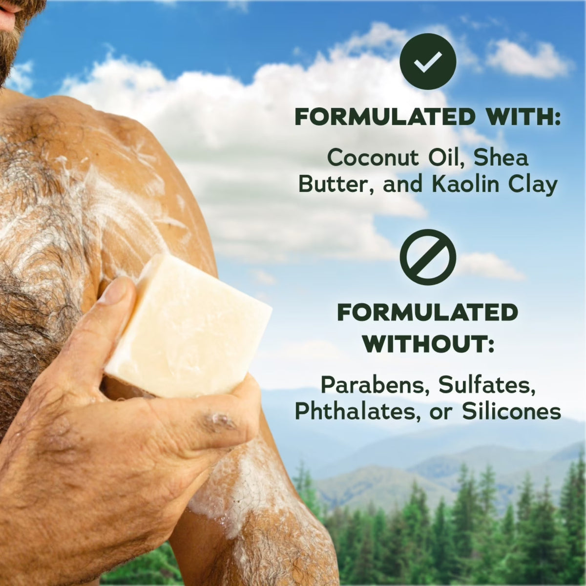 Men's Exfoliating Bar Soap - Natural 4-Pack with Cedarwood & Leather Scent