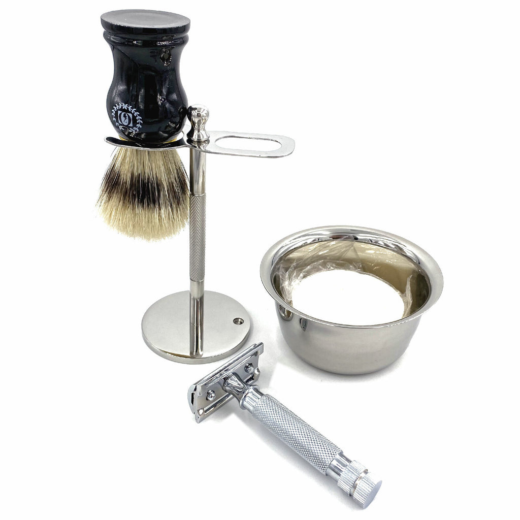 Men's Double Edge Safety Razor Shaving Gift Set - 5 Piece Wet Shave Kit
