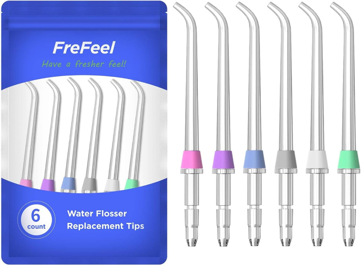 Water Flosser Replacement Tips - 6 Color-Coded Classic Jet Nozzles