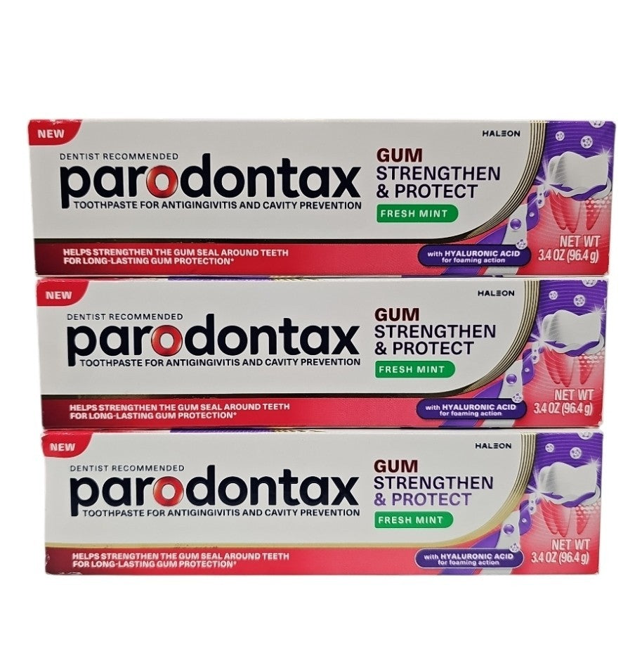 3-Pack Mint Toothpaste for Gum Strengthening and Plaque Protection - 3.4 oz