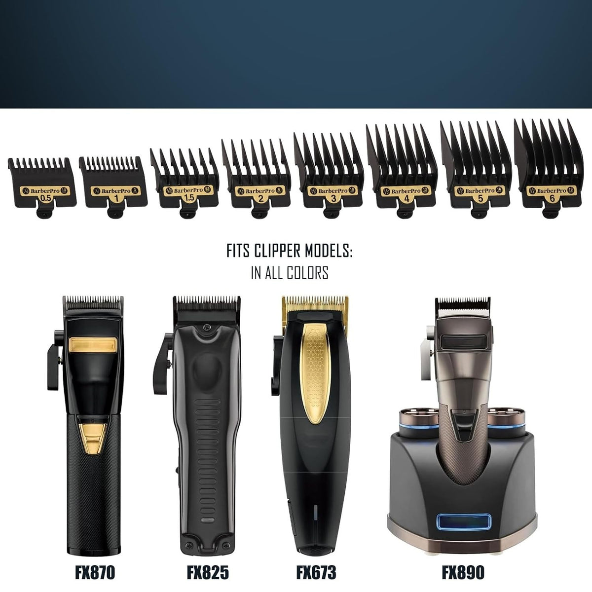 8PCS Hair Clipper Guard Set for BaBylissPRO Clippers - Multiple Lengths