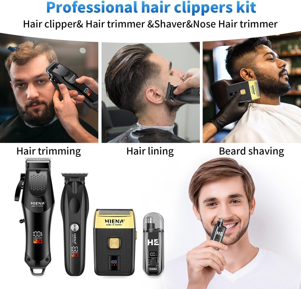 Professional Hair Clippers & Trimmer Set for Men - Adjustable Blades, Quiet Motor