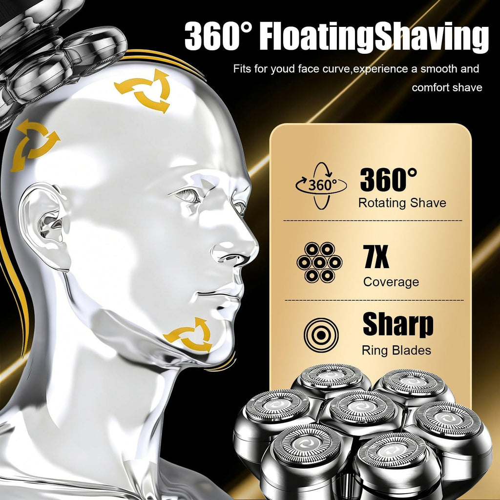 Magnetic Floating Replacement Heads for 7D Rotary Shavers - Precision Groom 2-Pack