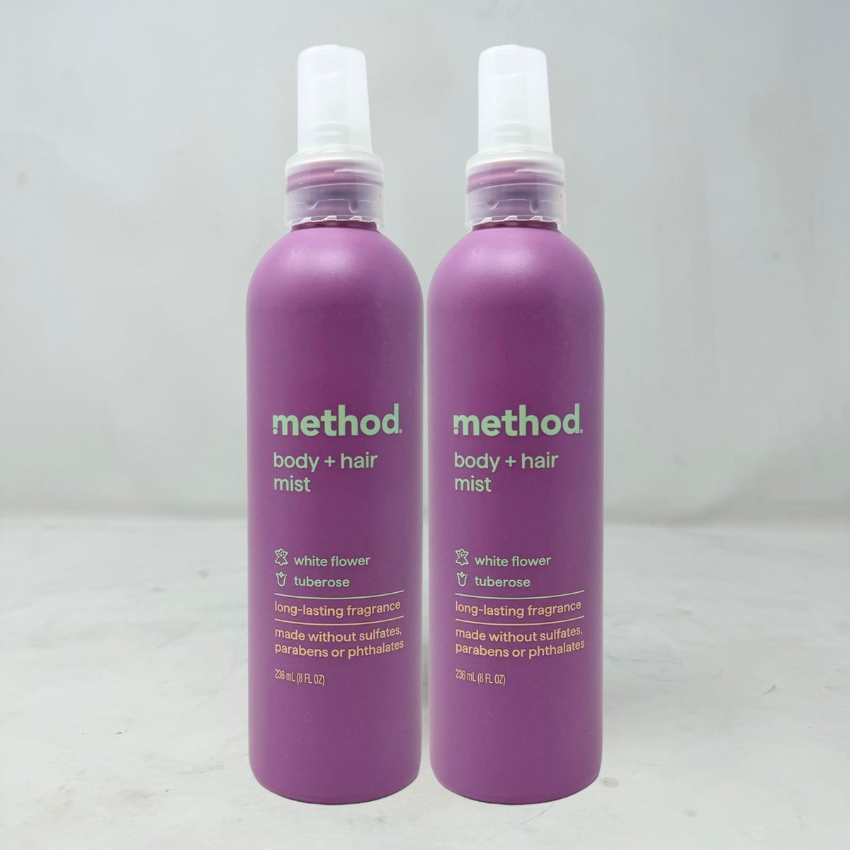 Method Body and Hair Mist Spray White Flower & Tuberose 8oz 2 Pack