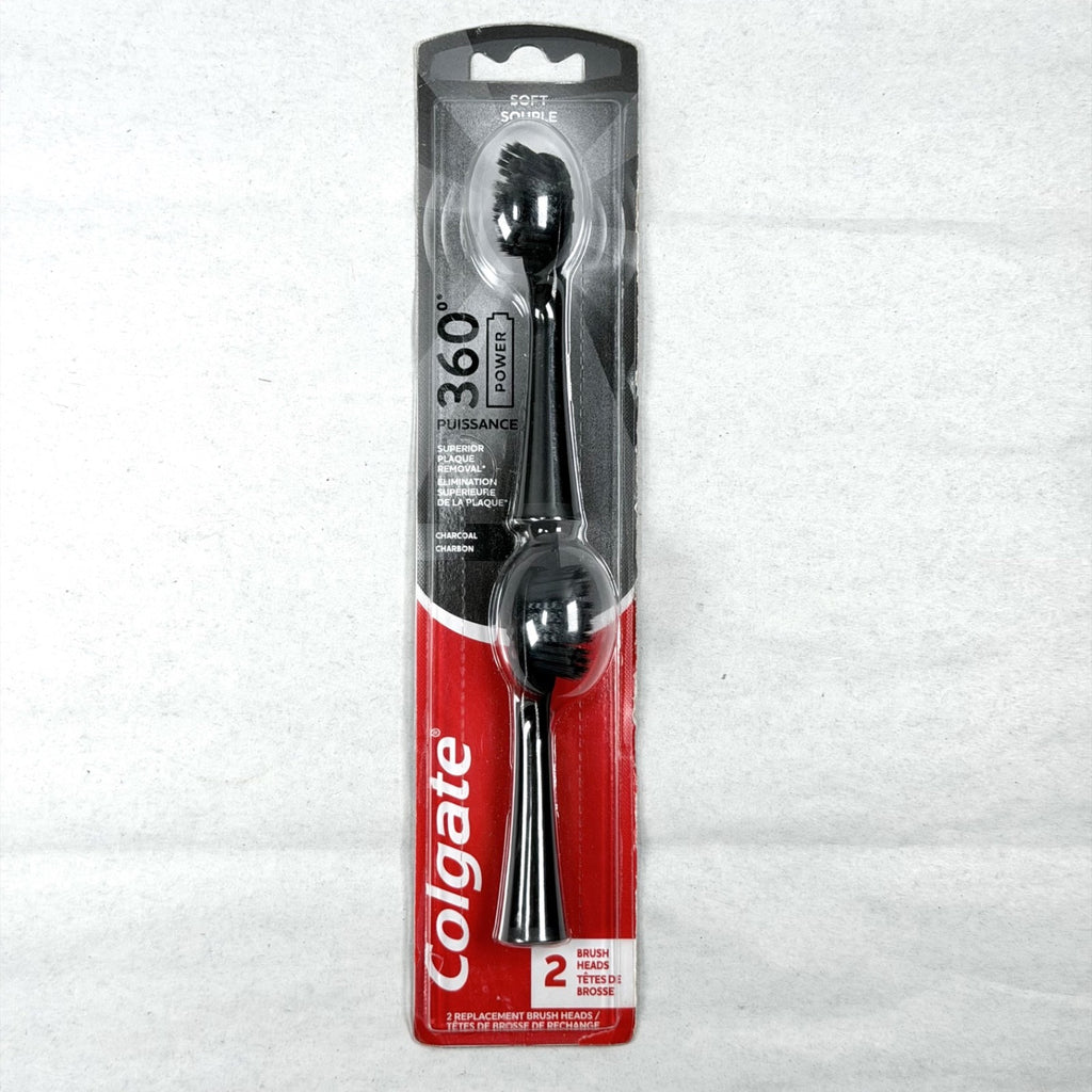 Colgate Charcoal Toothbrush Replacement Heads Soft 2 Pack - Power & Manual